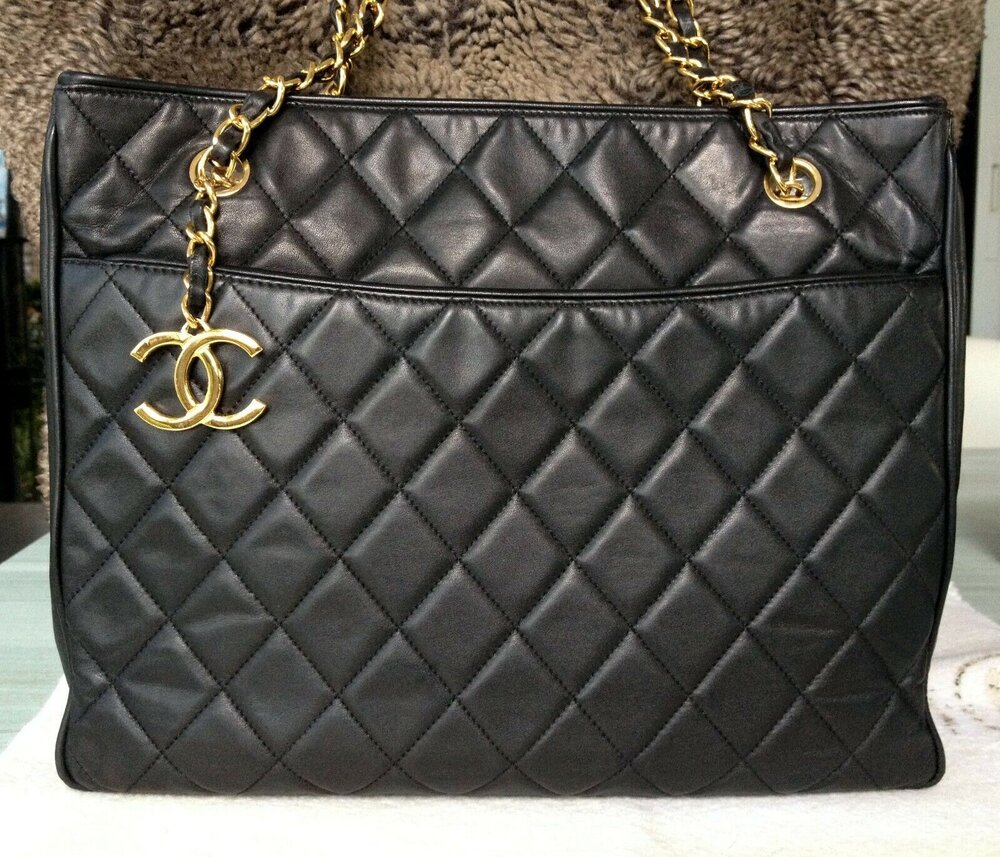 chanel bag with ball chain necklace