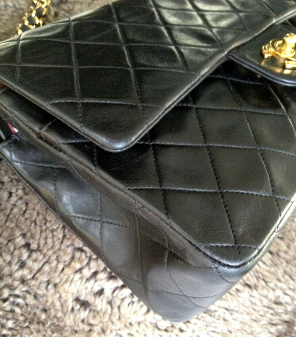 FULL SET CHANEL Classic Vintage Black Lambskin 24K Gold Medium Double Flap  Bag<br/> - My Dreamz Closet
