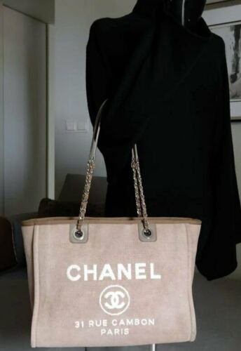 Chanel Brown Deauville Tote Beige Cloth Cloth ref.951415 - Joli Closet