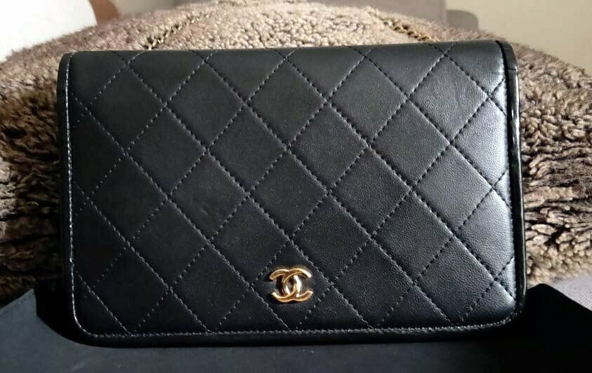 MINT FULL SET Chanel Classic Quilted Black Lambskin WOC Gold Chain Clutch  Bag - My Dreamz Closet