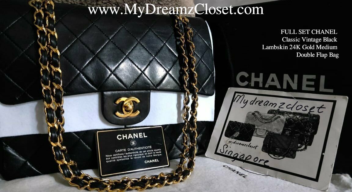 Chanel Classic Double Flap Medium Black Caviar Silver - rest