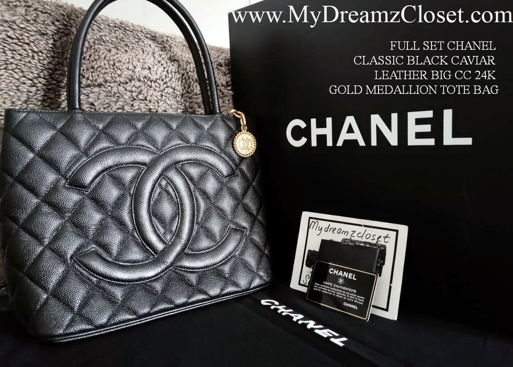 CHANEL, Bags, Chanel Caviar Quilted Medallion Tote Black