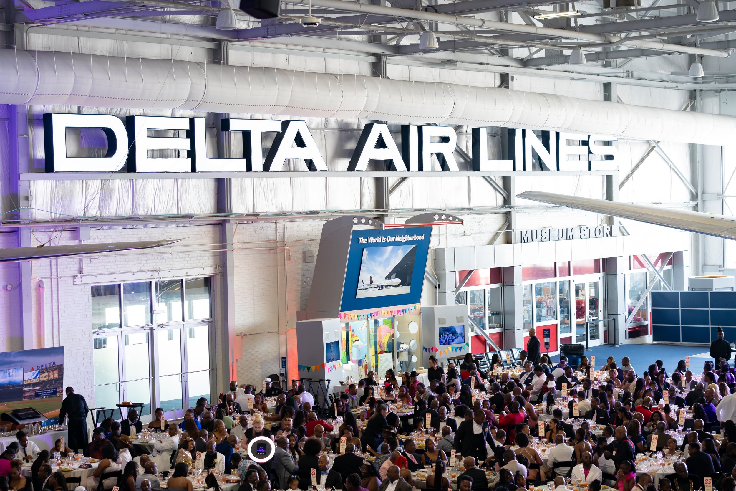 Delta Flight Musem was the host space for the RCF 2023 Father/Daughter Sneaker Ball.