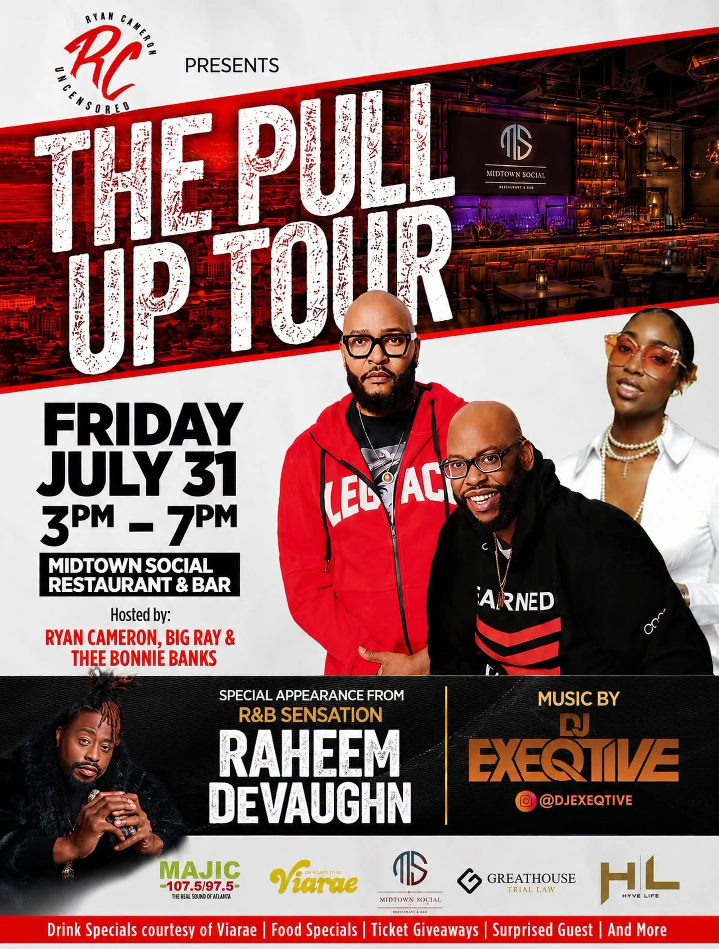 PR | Ryan Cameron | ‘The Pull Up Tour’ at Midtown Social ATL 