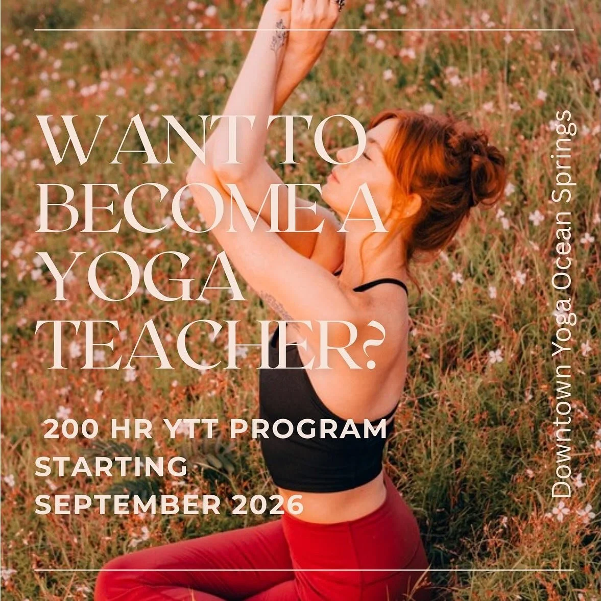 Start planning ahead! Our program gets you ready to teach! Lead heart centered classes with authenticity, grace, humor, depth and compassion in our 200 hr teacher training program at Downtown Yoga in Ocean Springs. Dates will be released soon, but to
