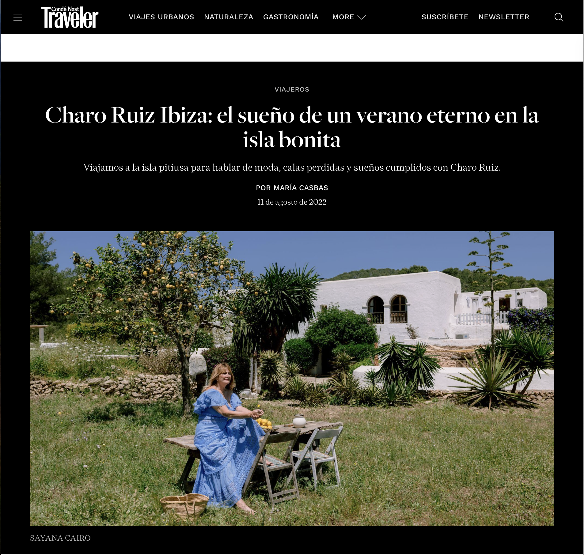 CondeNastTraveller Charo Ruiz story shot by Sayana Cairo