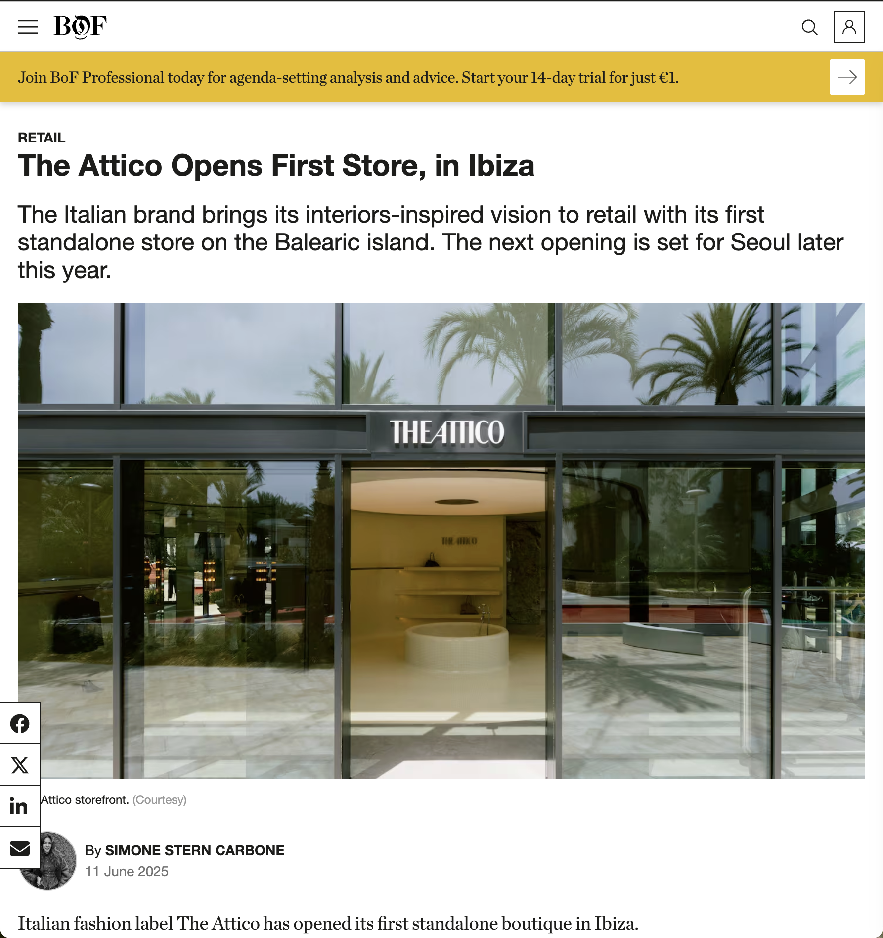 THE ATTICO in Business of Fashion shot by Sayana Cairo