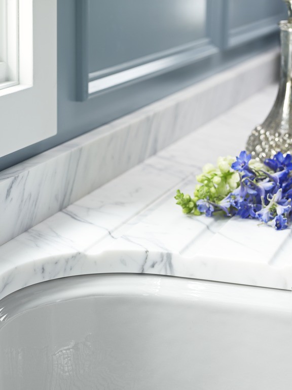   The Ice Grey Hartland sink color coordinates beautifully with cool marble countertops.  