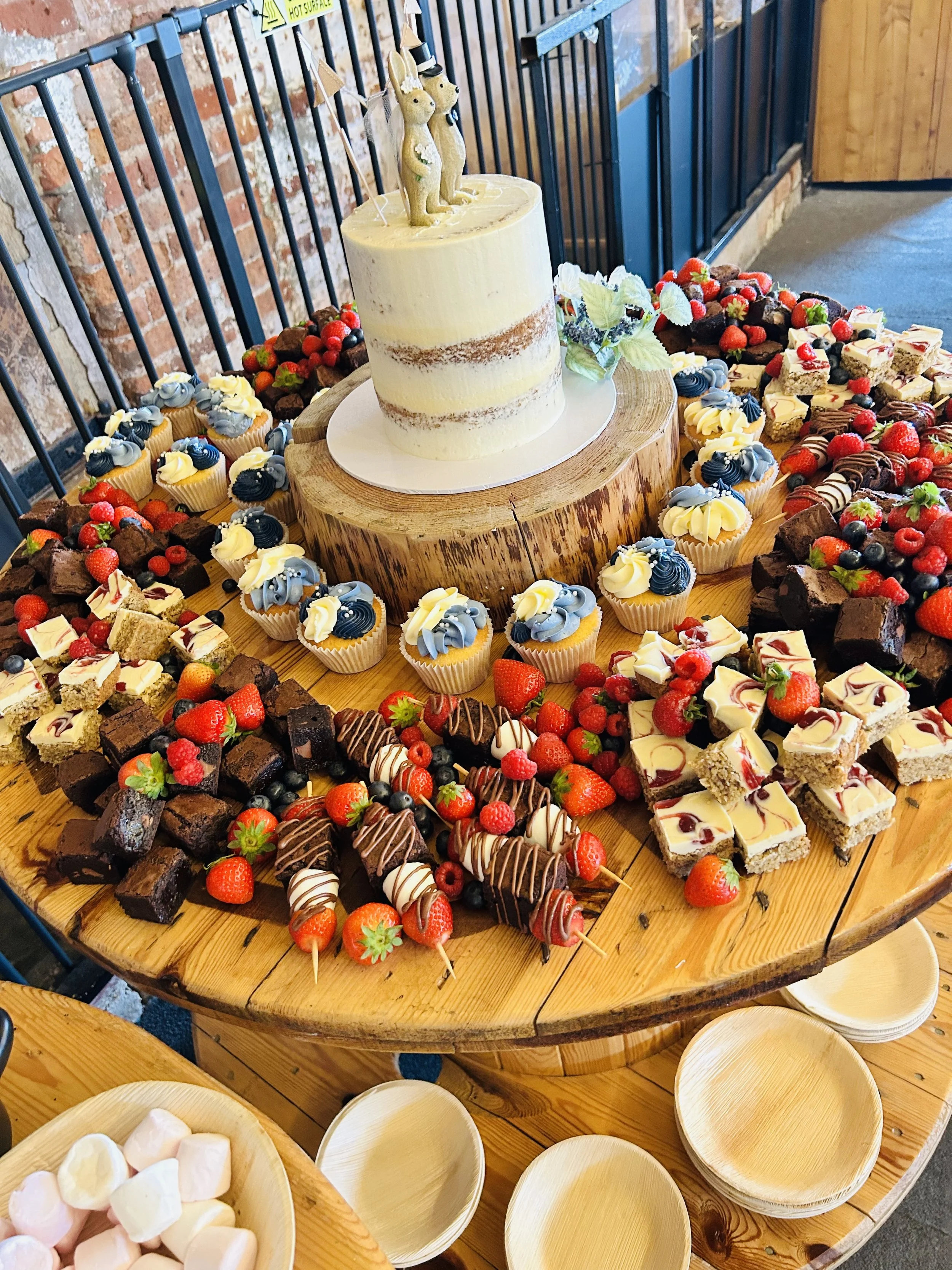 Wedding cake at Leanne and Carl's Wedding at Stanford Farm, Shropshire on 26th of June 2024