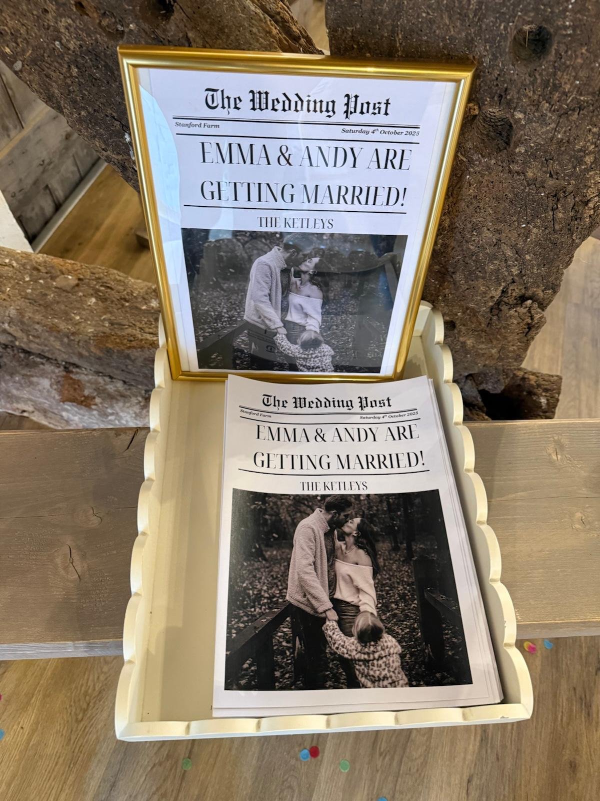 It must be true, it's in the newspaper !!! Emma and Andrew’s wedding at Stanford Farm in Shropshire on Saturday 4th October