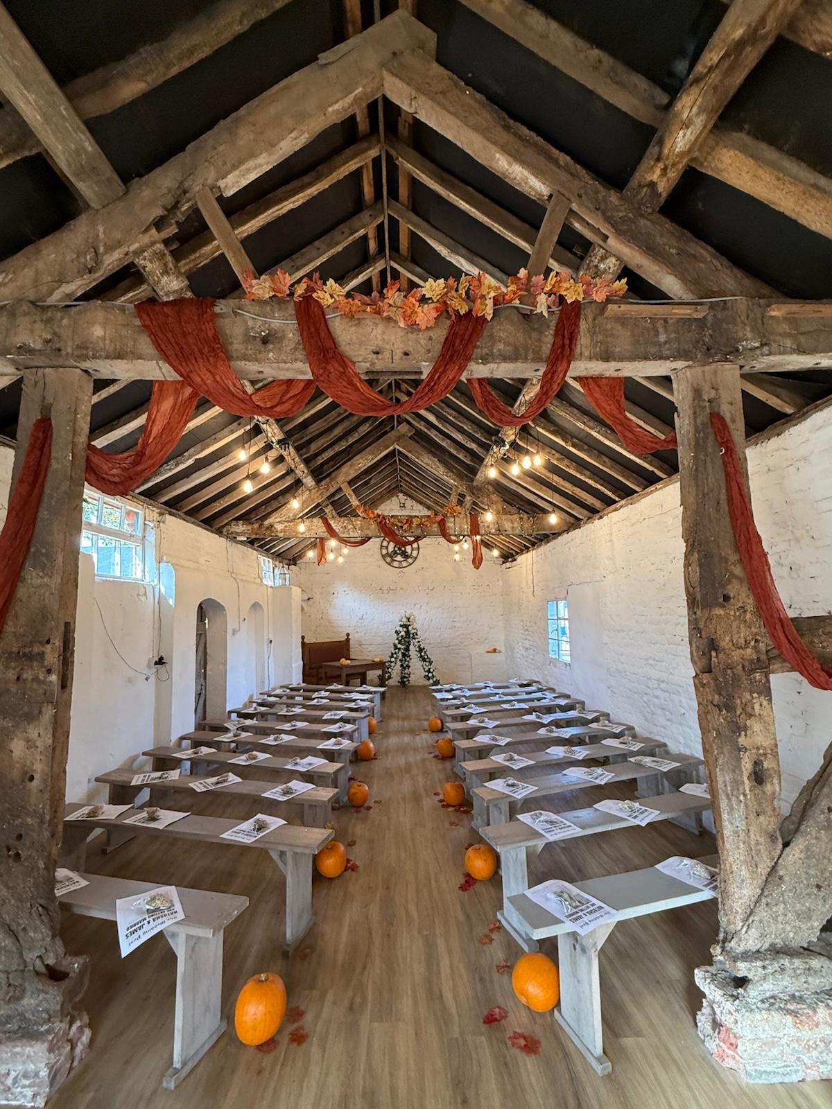 The Stables all set for Natasha &amp; James’ Autumn Wedding at Stanford Farm