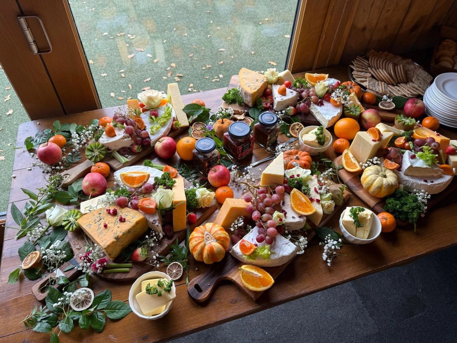 Autumn style grazing board at Georgie &amp; Kim’s Autumn Wedding at Stanford Farm, Shropshire