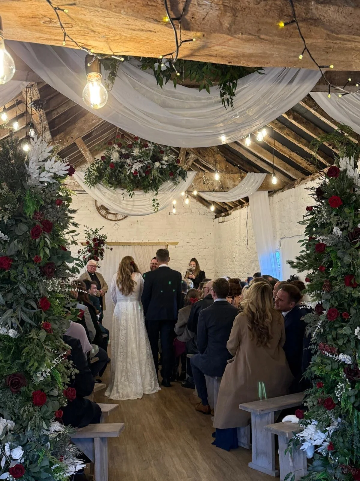 The 2nd ceremony was in the Stables - Cliona &amp; Nathan’s Magical Winter Wedding at Stanford Farm