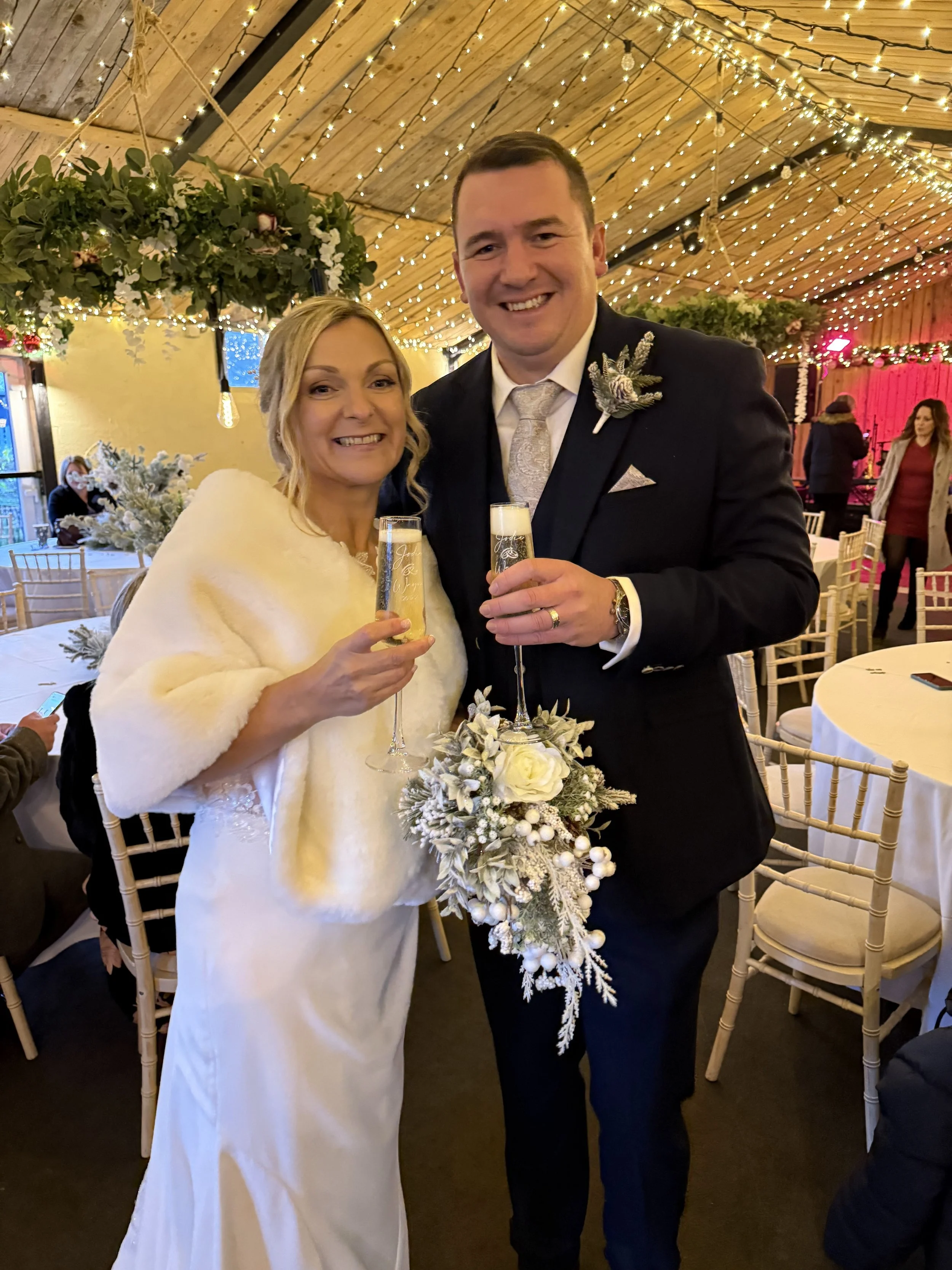 Jodie and Wayne at their Winter Wedding at Stanford Farm 20th December 2025