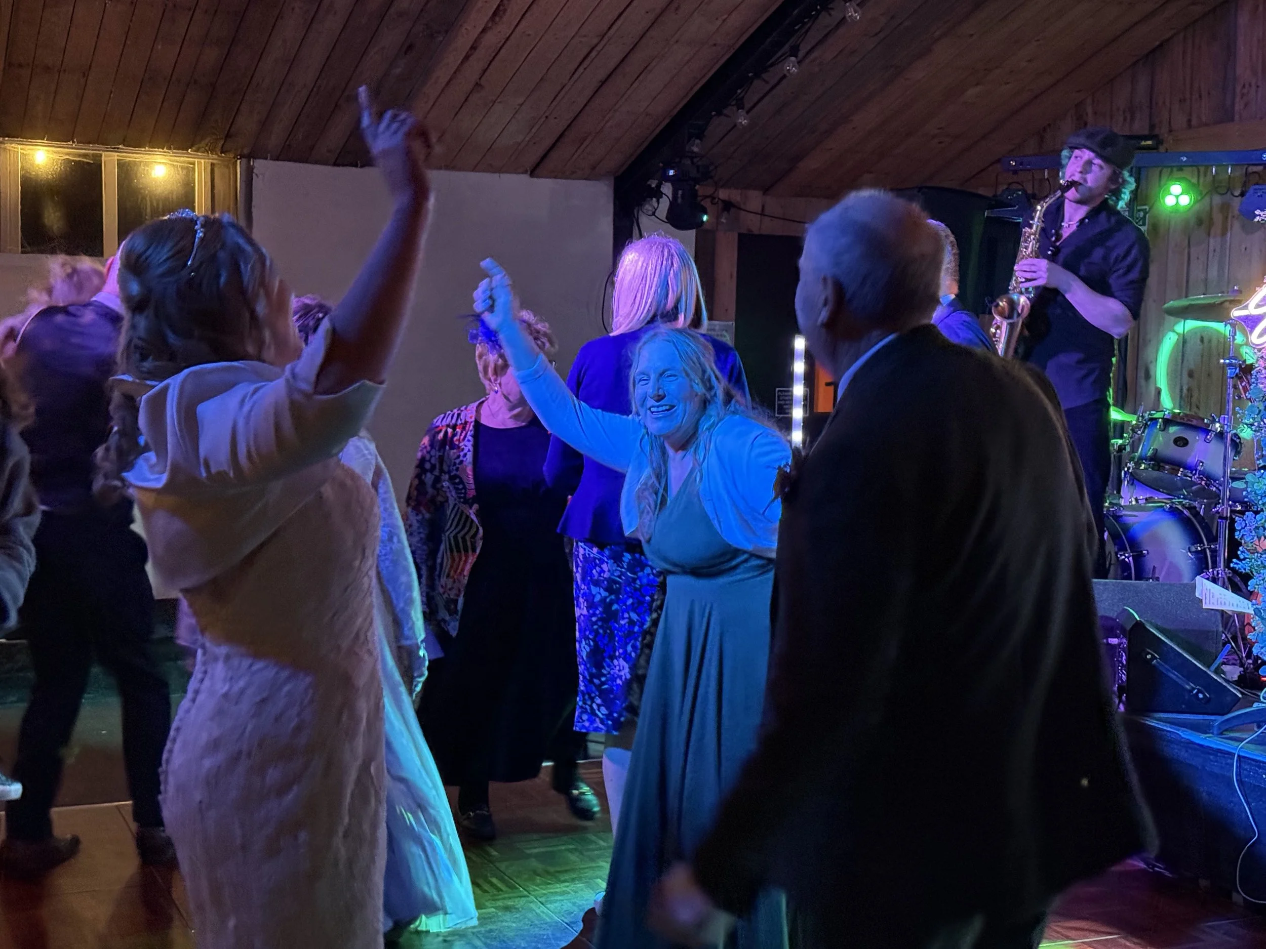 Dancing with the family at Sharon and Ben’s wedding at Stanford Farm in Shropshire