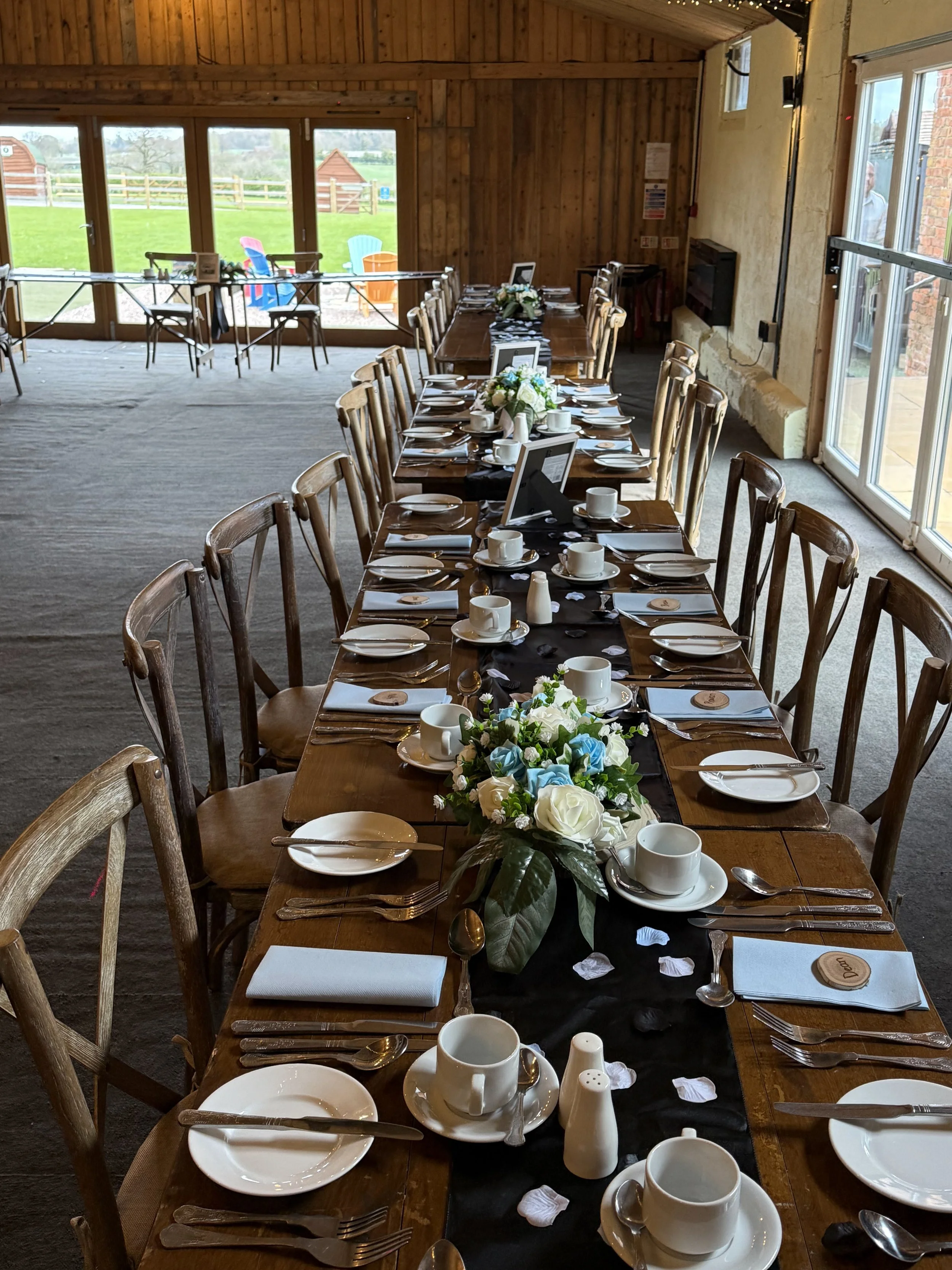 Our Cowhouse ready for Tymara and Harley’s Wedding at Stanford Farm
