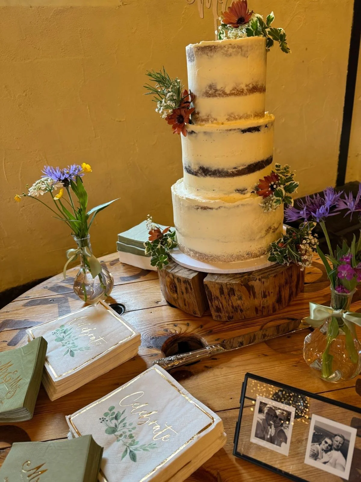The wedding cake at Freya and Scott’s Wedding at Stanford Farm, Shropshire