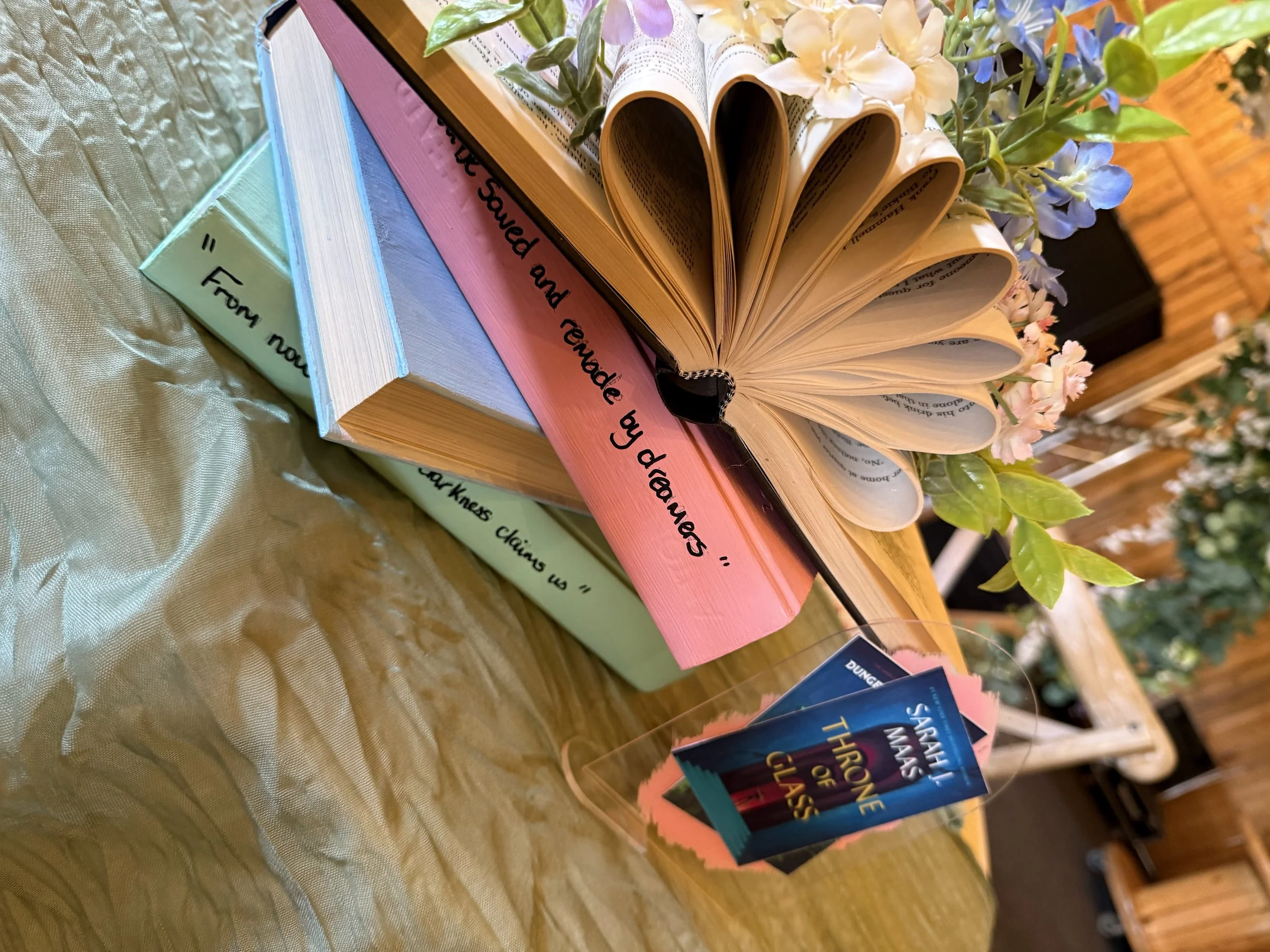 Cowhouse table decorations at Abby and Luke’s Woodland Wedding at Stanford Farm