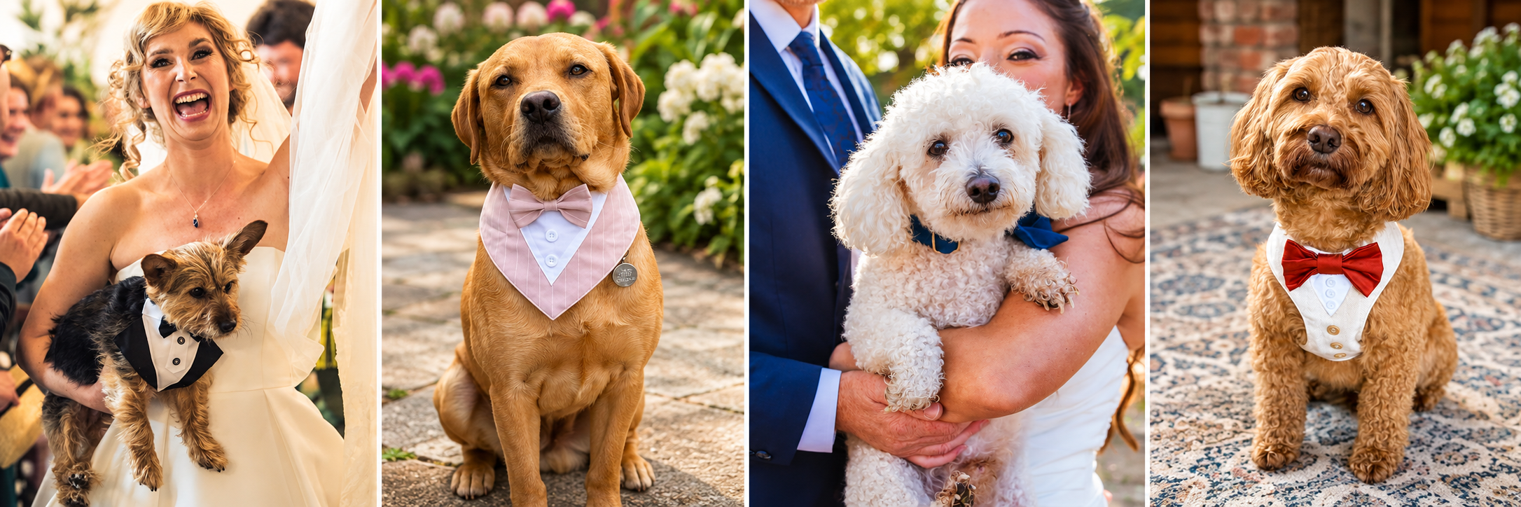 Dogs joining wedding celebrations at Stanford Farm wedding venue in Shropshire