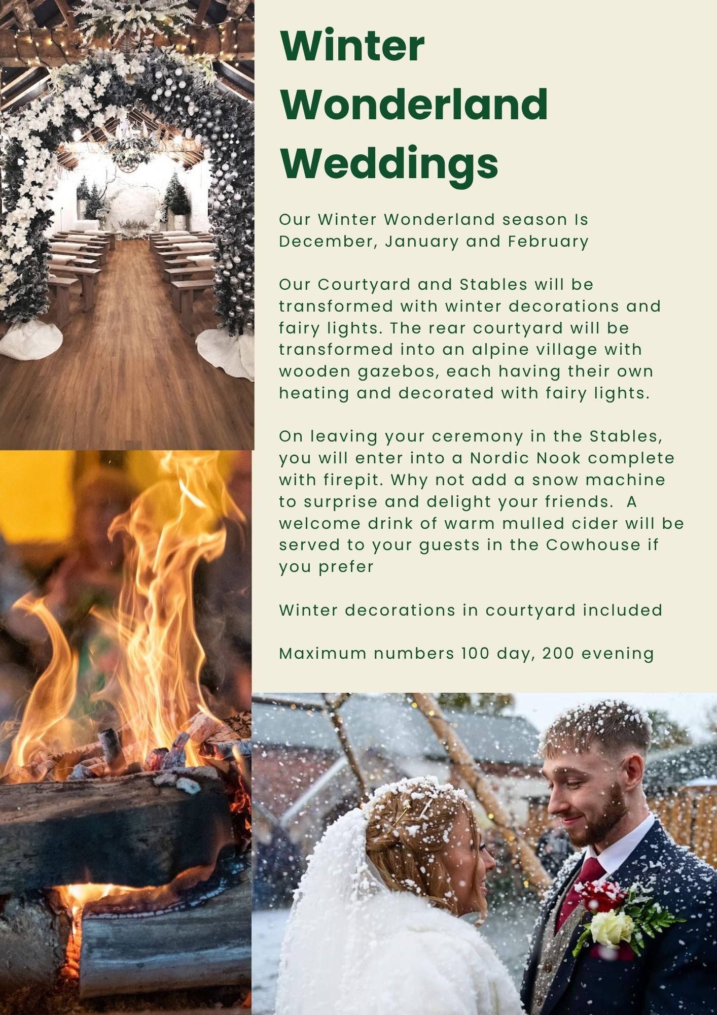 Winter weddings at Stanford Farm wedding venue Shropshire Midlands