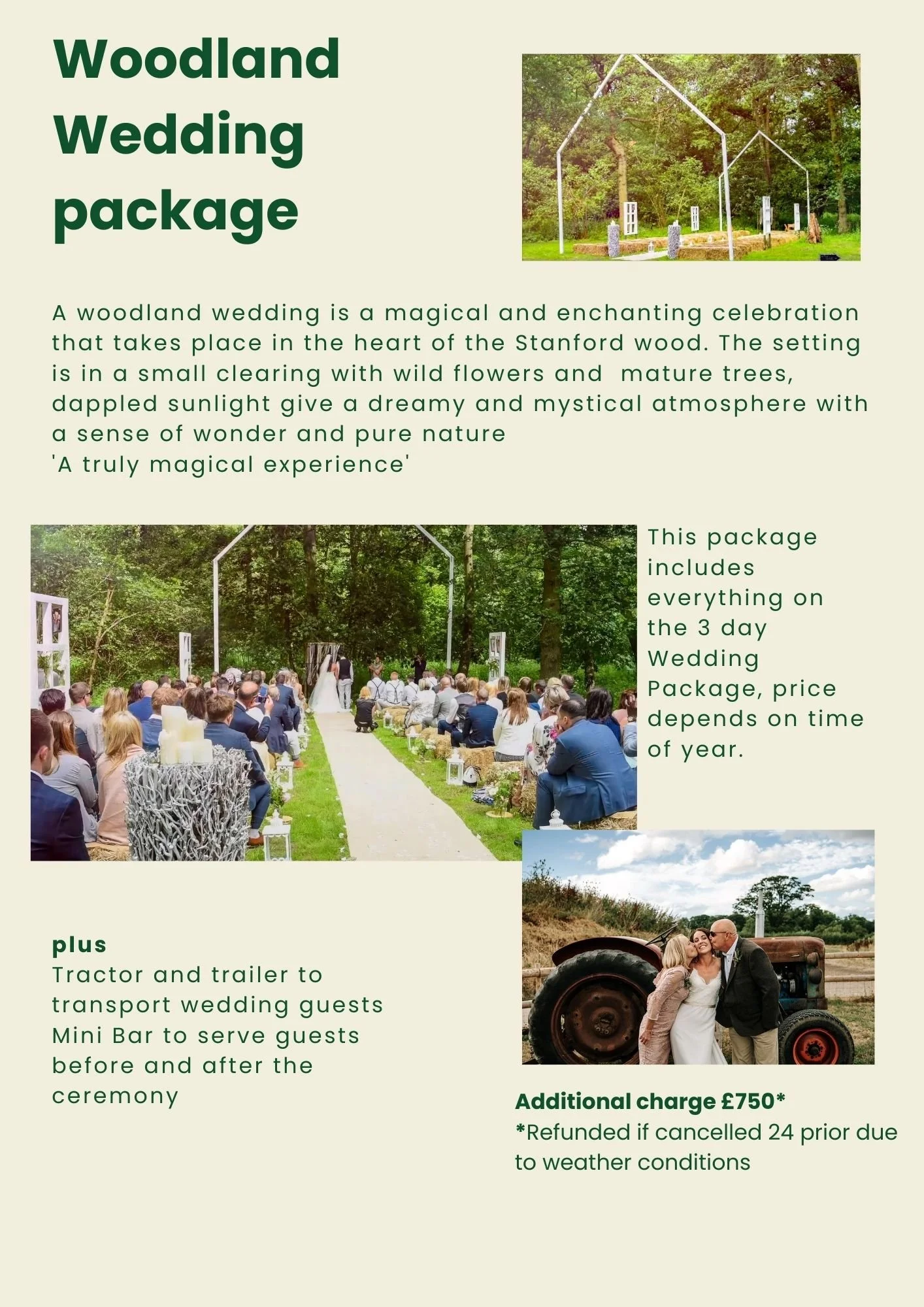 Woodland weddings at Stanford Farm wedding venue Shropshire west midlands