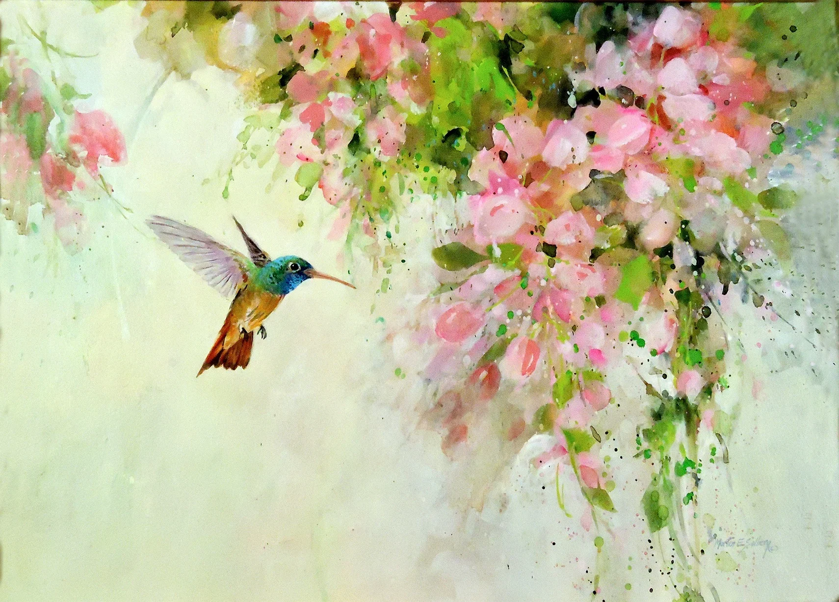 Hummingbird & Flowers 125 .jpg