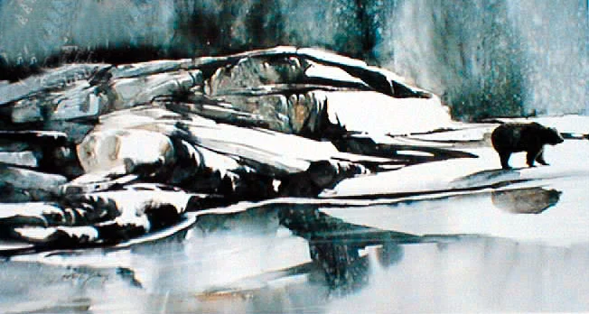 "Winter Reflection"  Grizzly Bear