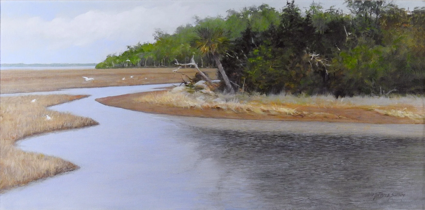"High Tide" 12 x 24 Acrylic • i • Available Sportsmans Gallery, Charleston, SC