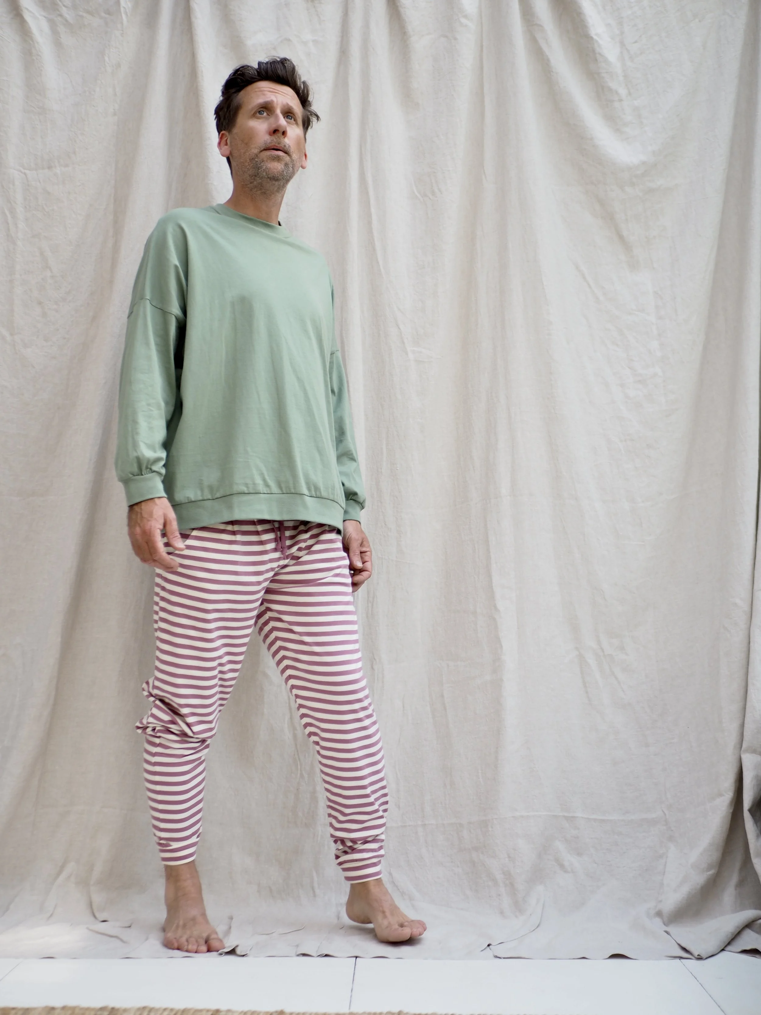 aku lounge pants / fig stripe