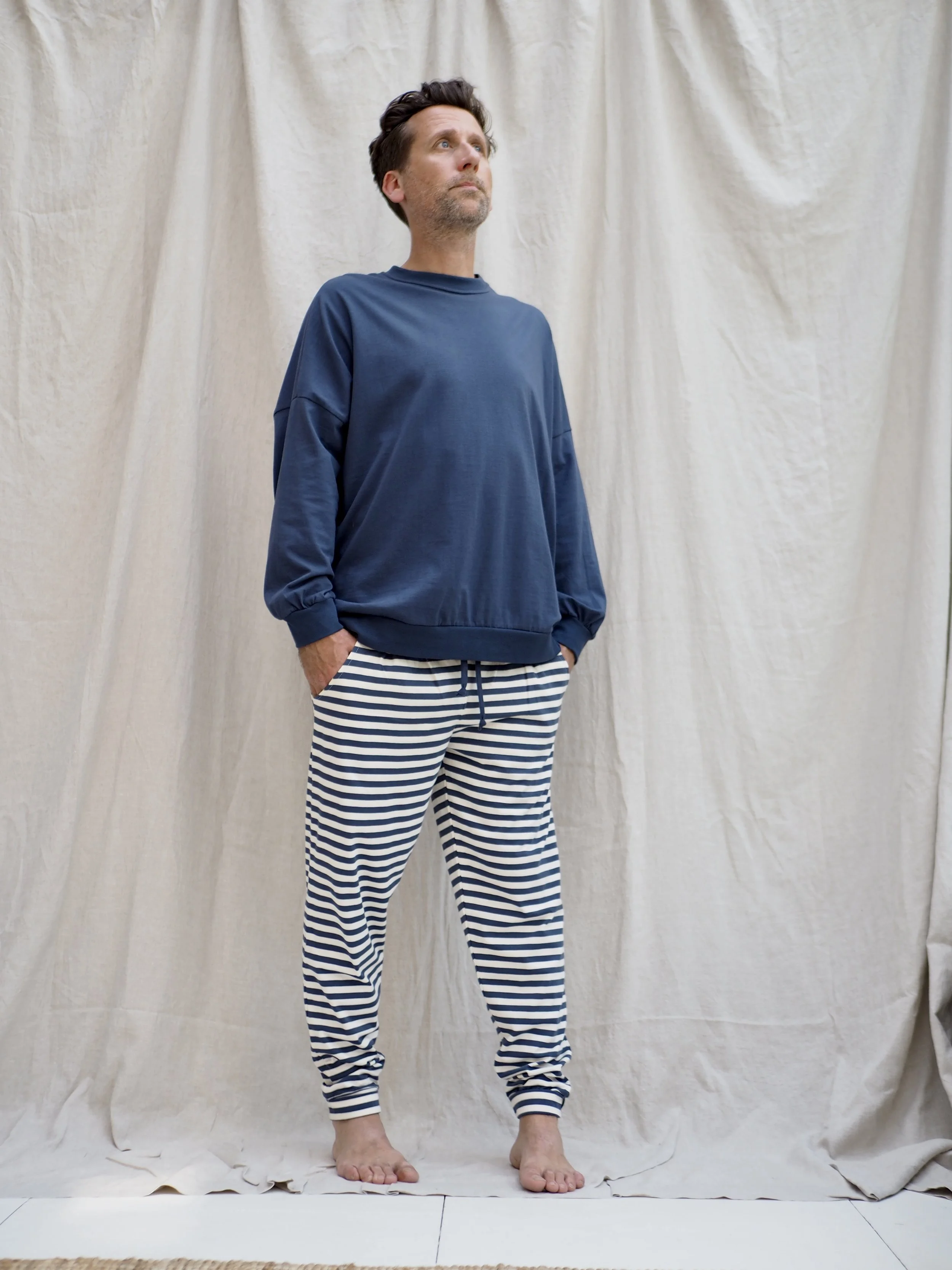 aku lounge pants / midnight blue stripe