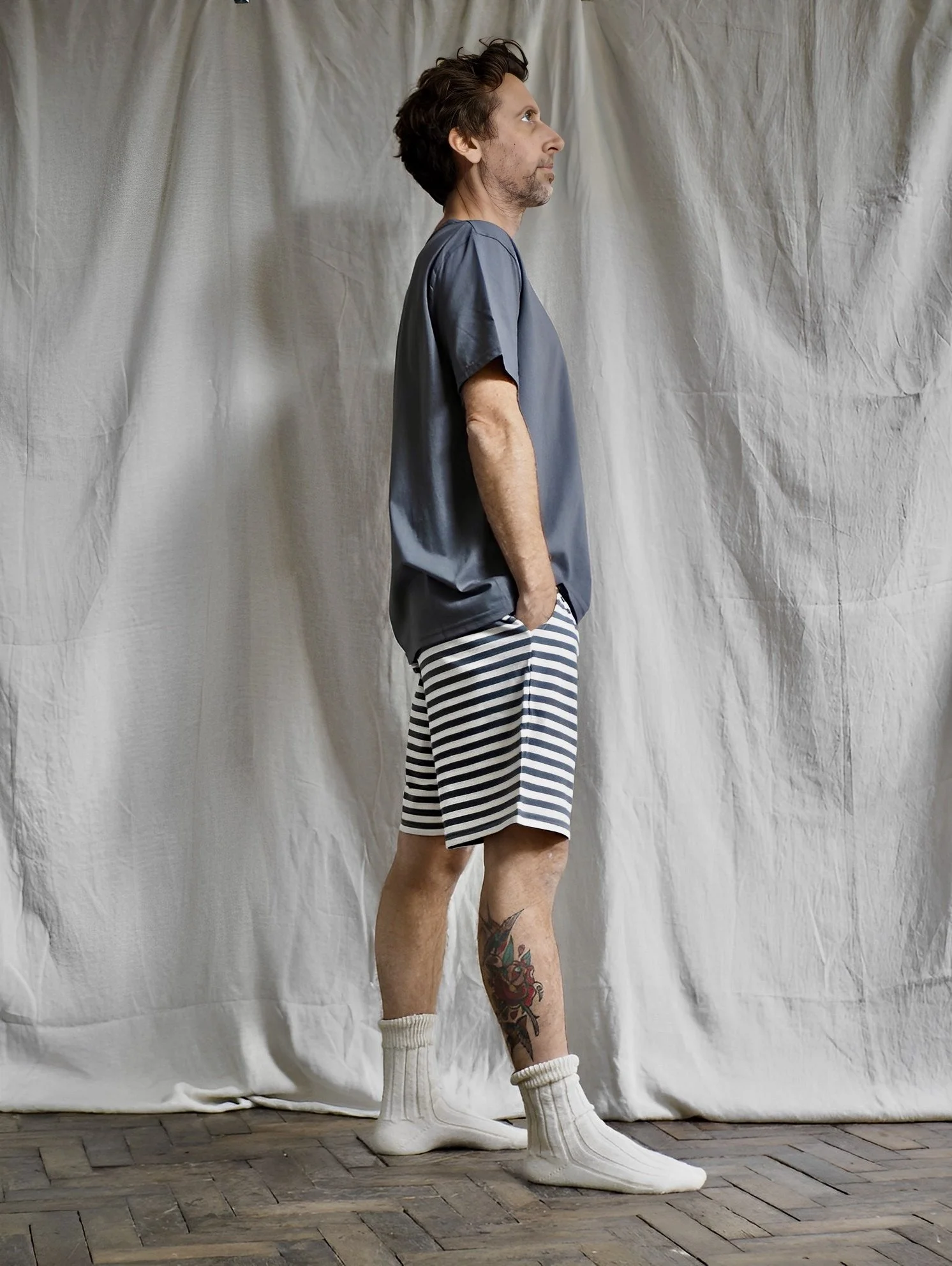 [COMPAGNO]★TIEDYE BERMUDA TWO TUCK SHORTS COMPAGNO]☆TIEDYE BERMUDA TWO TUCK SHORTS Bermuda Shorts in