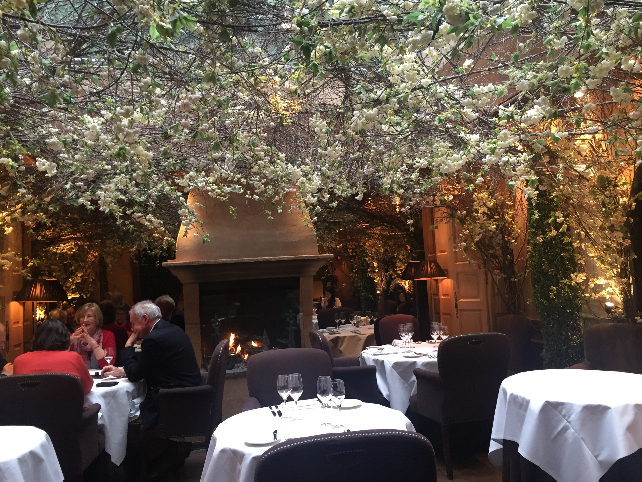 The flower covered ceiling created the perfect atmosphere for a romantic lunch or dinner date.