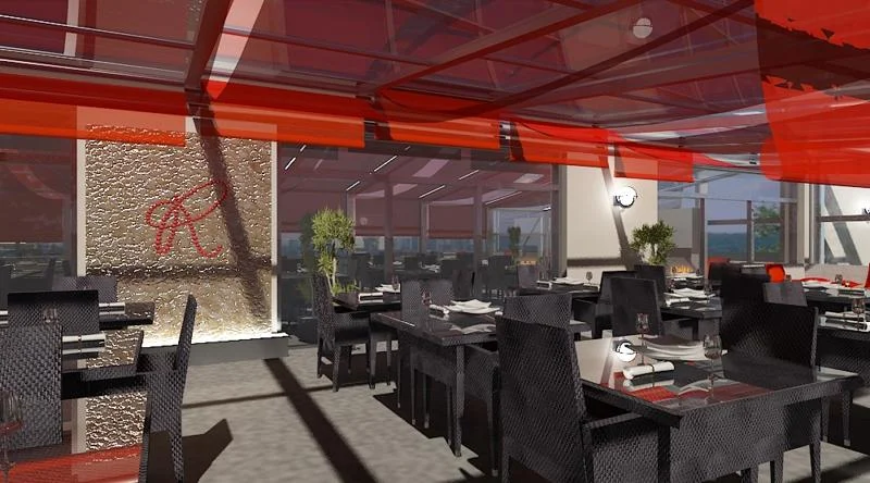 RIVERVIEW RESTAURANT A Bar/ Lounge And Restaurant Terrace Designed With A River Theme.