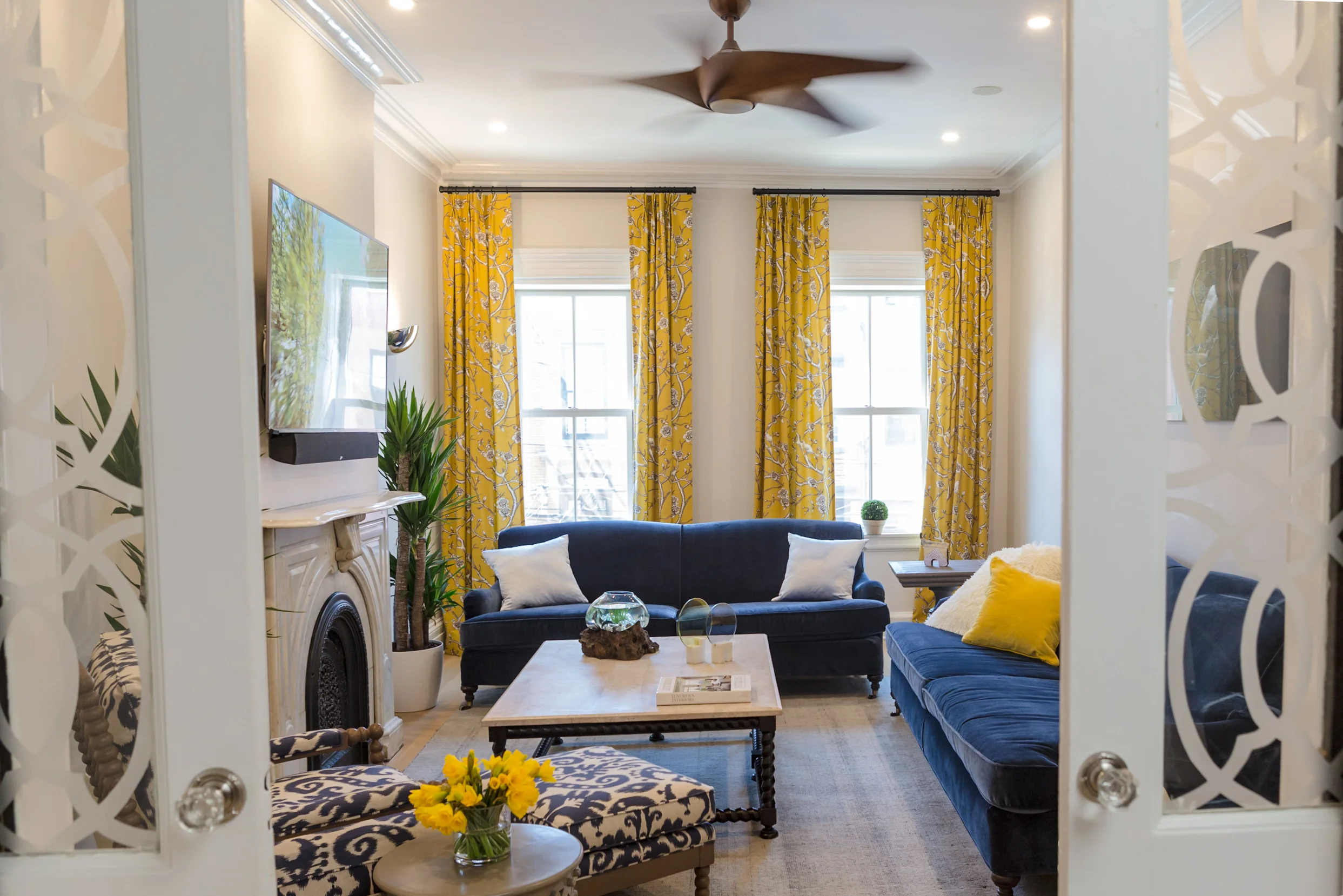 BEFORE AND AFTER FAMILY ROOM GARDEN STREET BROWNSTONE