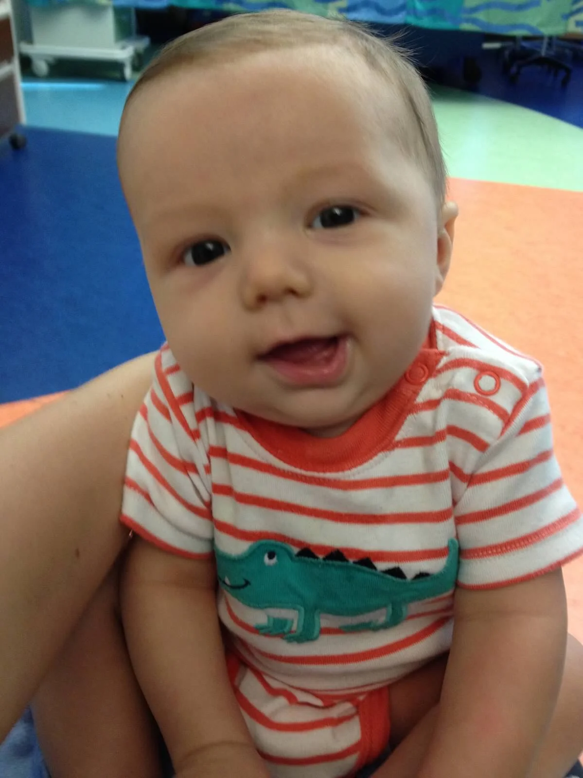Luka in the clinic during his first IVIG infusion