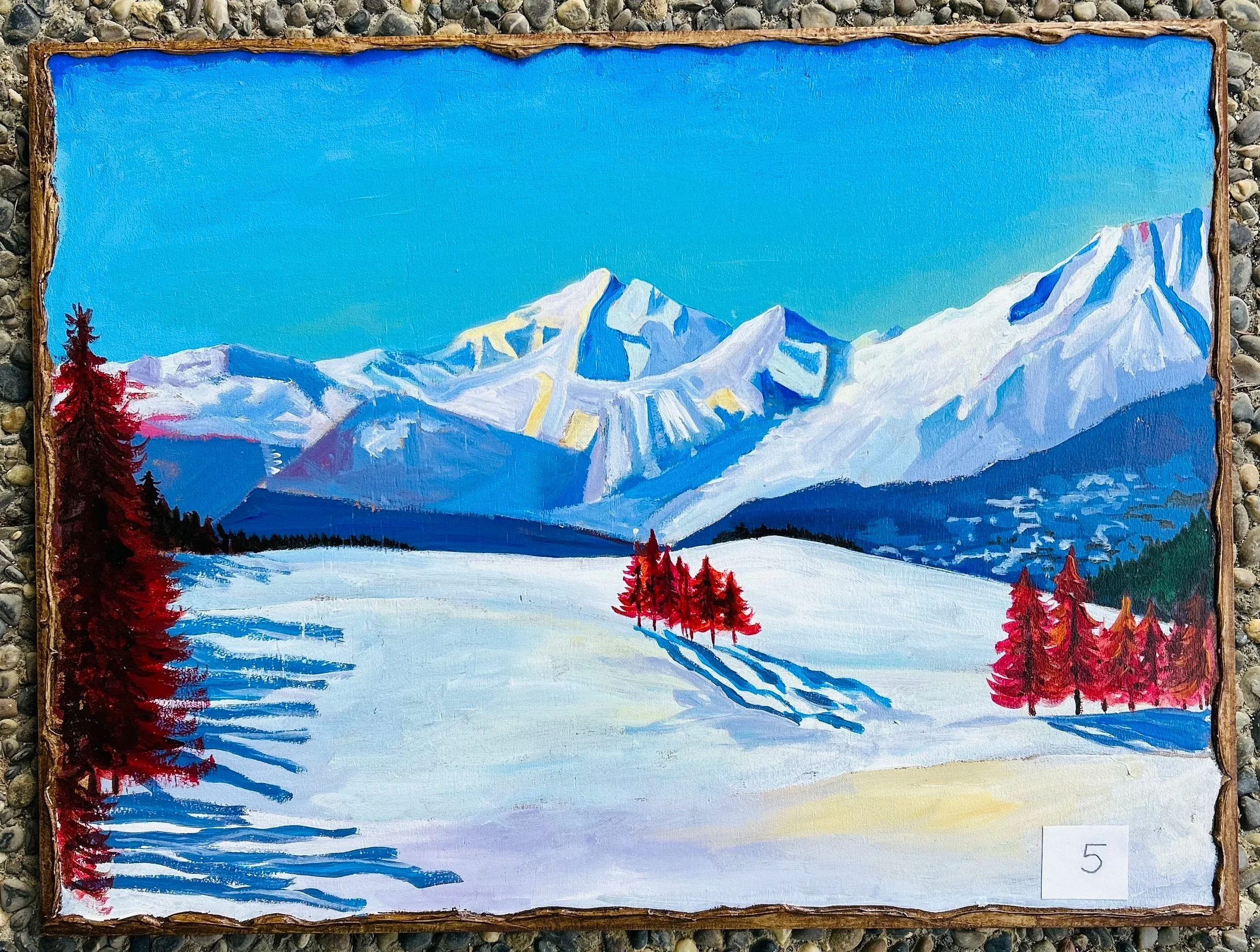 Arbres rouges sur le golf