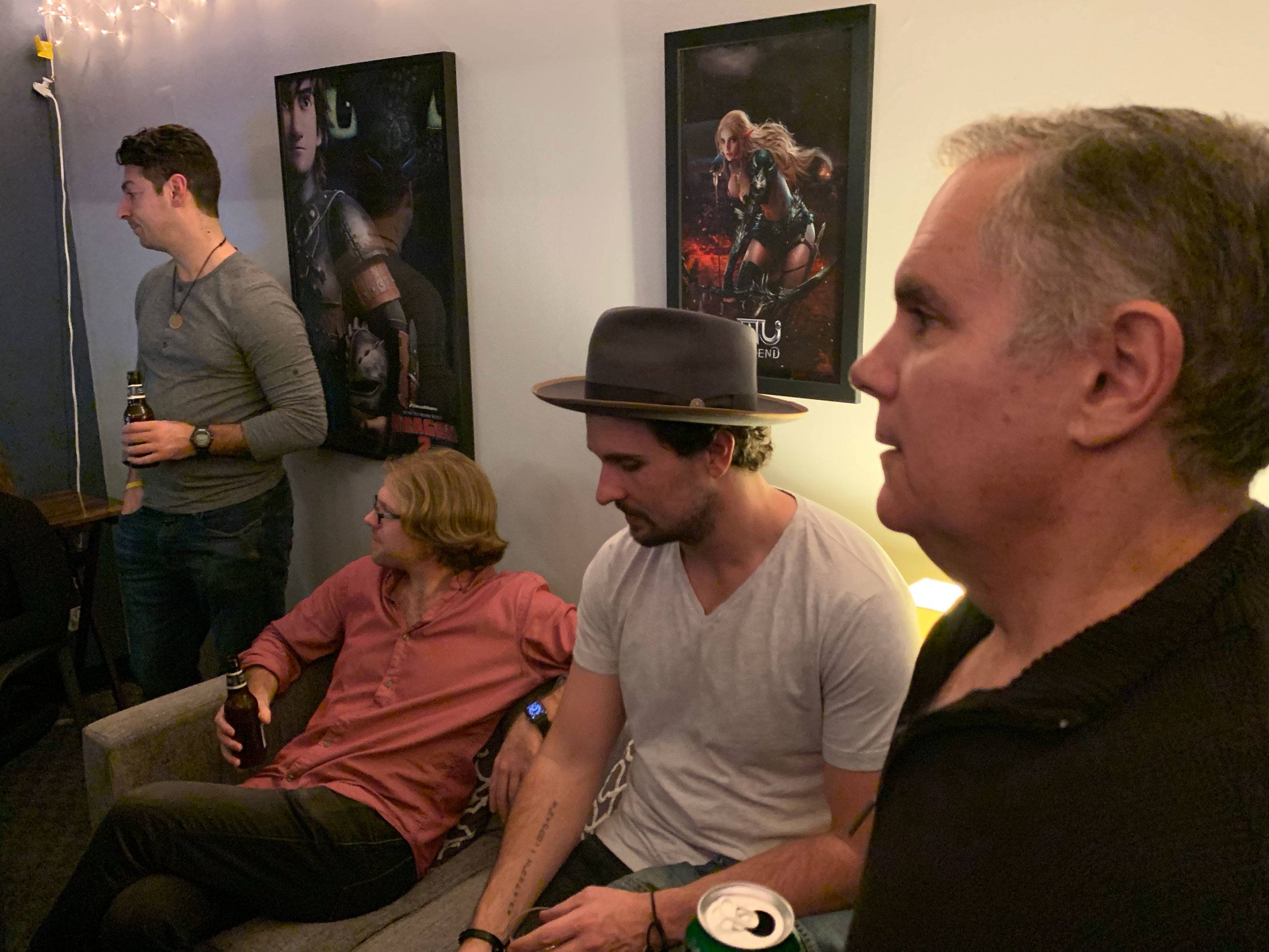 Sonny Onorati, Jack Warne, Nico Gorafolo, and Richard Cansino enjoying Studio A