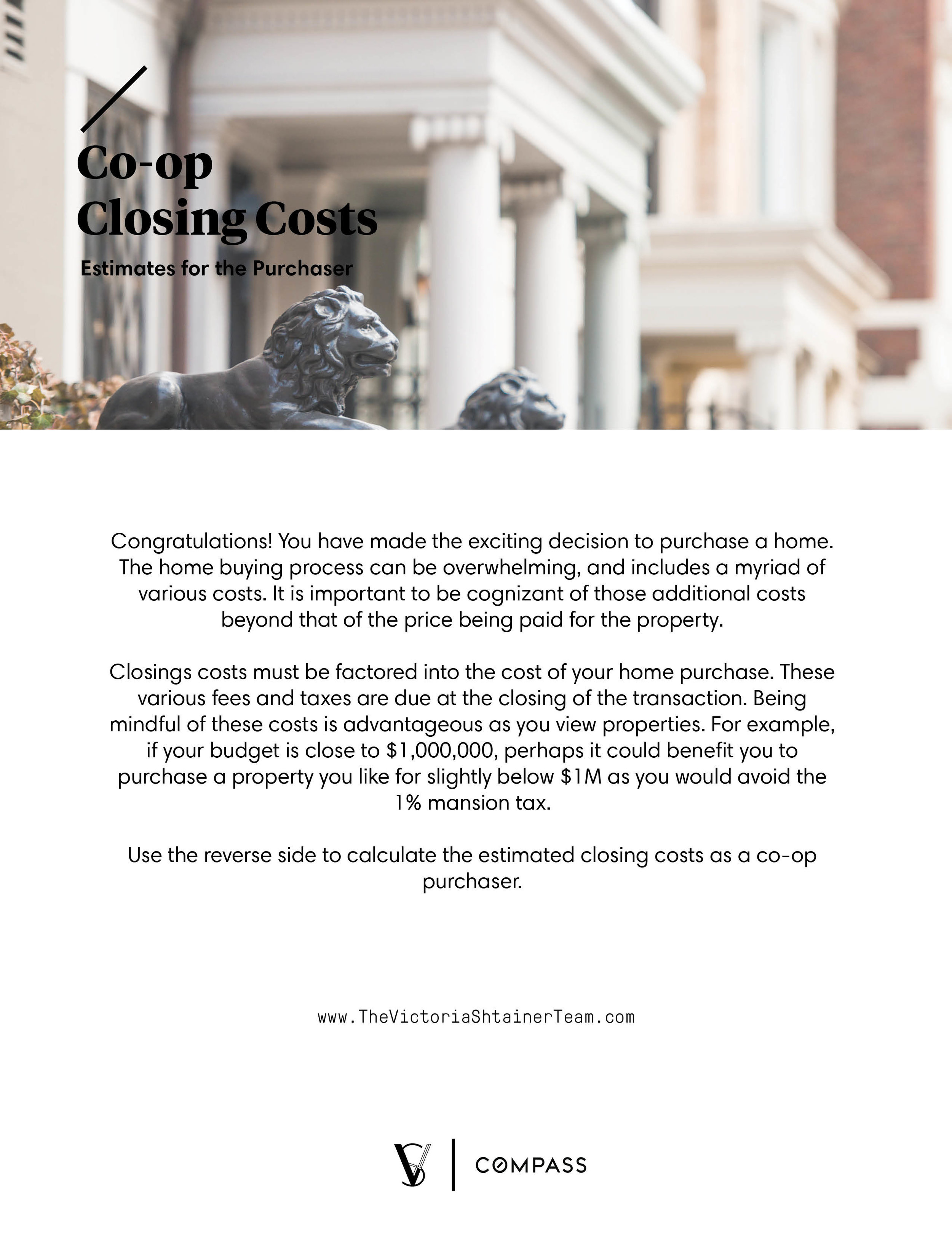 Co-Op Closing Cost Estimator
