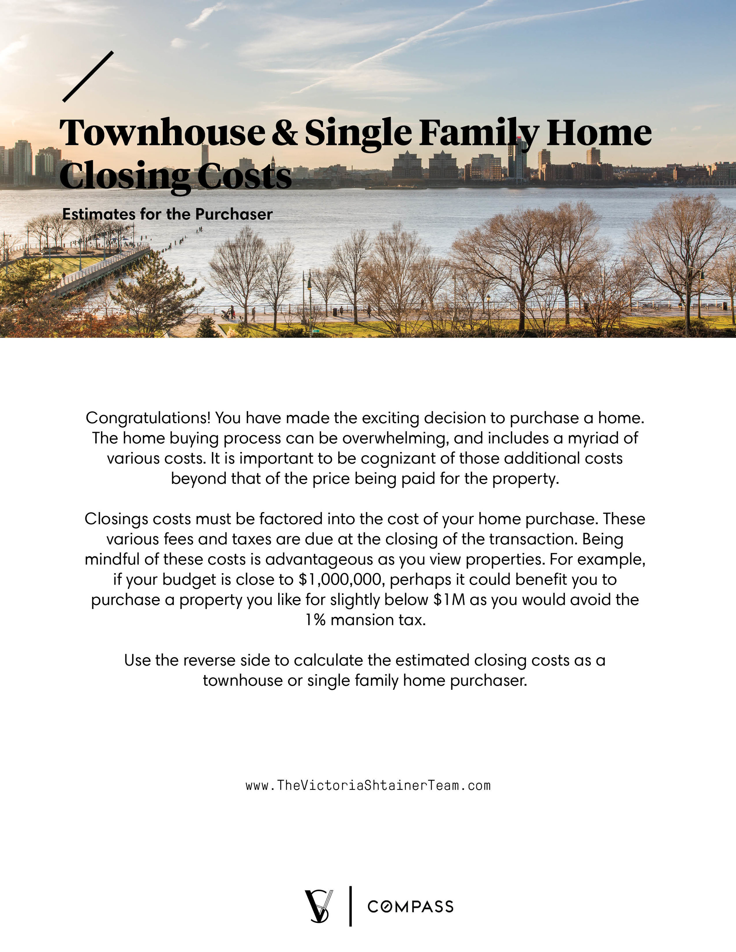 Townhouse Closing Cost Estimator
