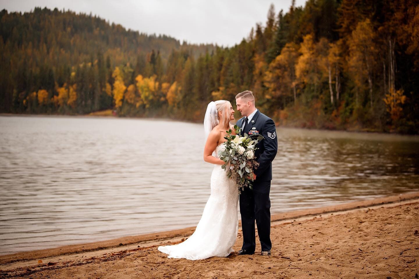 Saturday, Byron and Amy had a gorgeous fall wedding along the banks of Priest Lake at the Elkins Resort on Priest Lake. These two were full of joy and their bridal party were rock stars all day long! Nothing could stop everyone from having a blast an