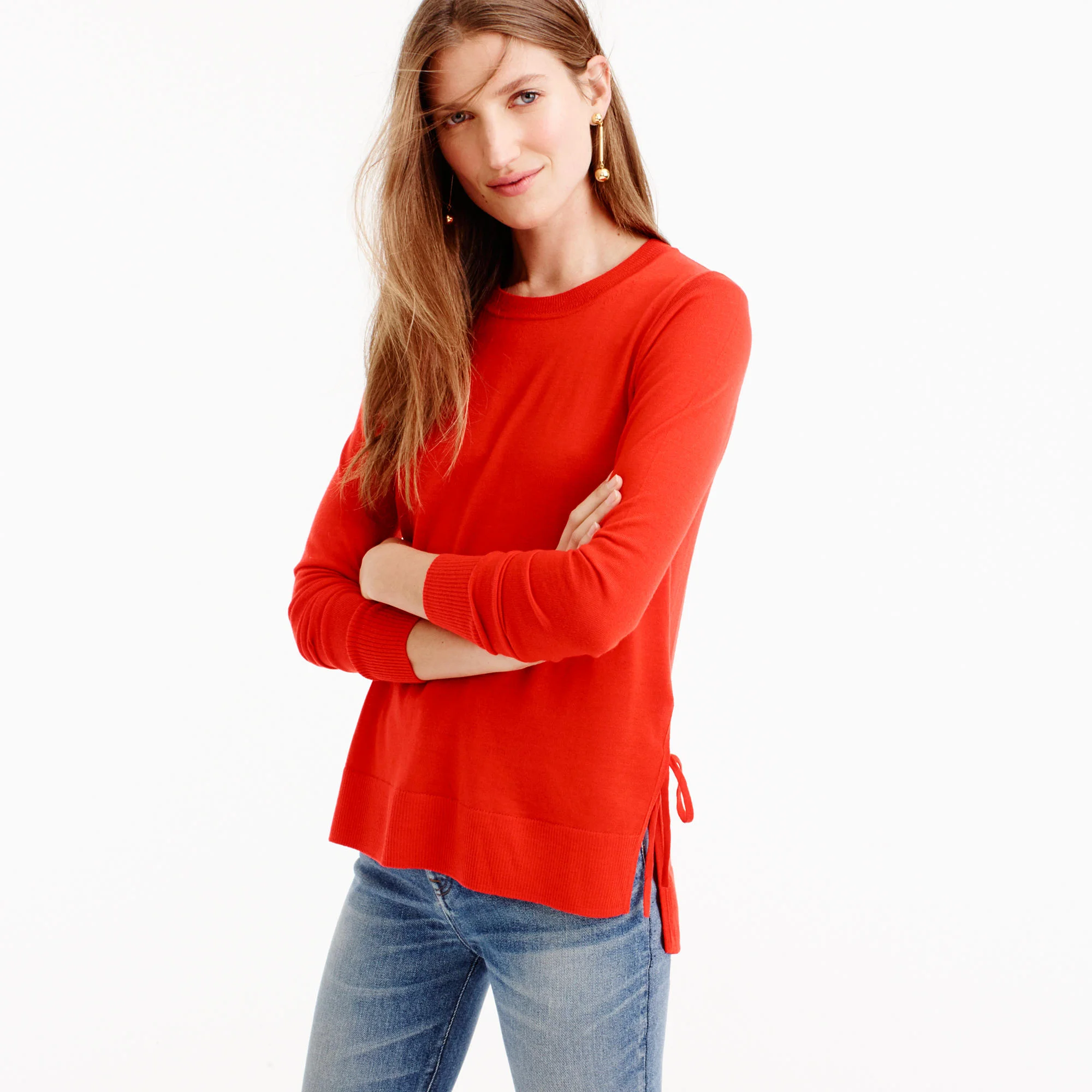 J. Crew Side-Split Sweater, $79.50; j.crew.com
