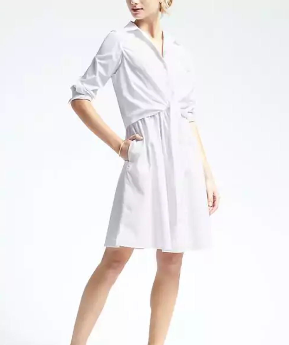 Banana Republic White Tie-Waist Shirtdress, $59, bananarepublic.gap.com