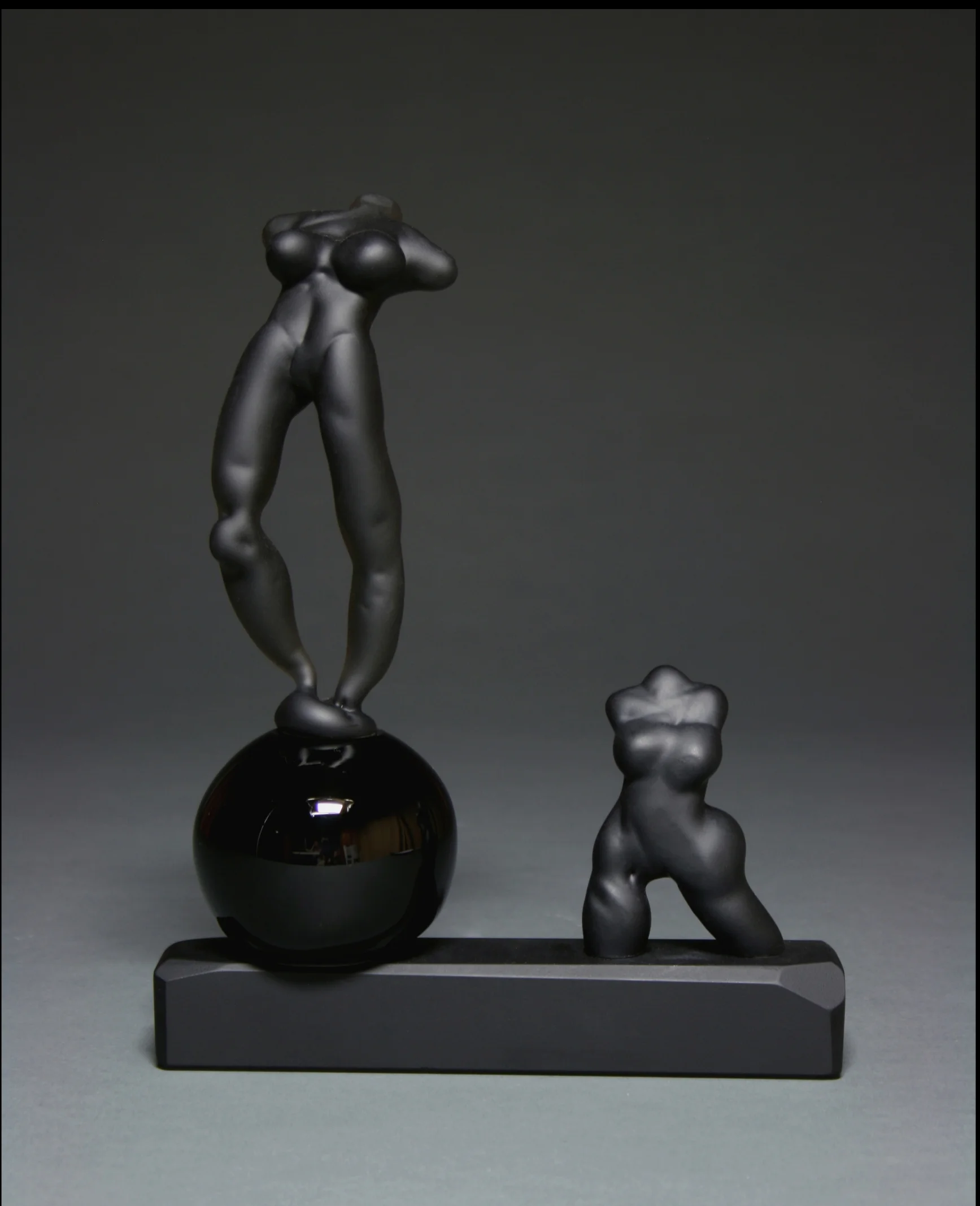 17.  Black figure study #3. Sculpted and etched glass. 9.5in x 7.5in x  3in. 2008. $800..jpg
