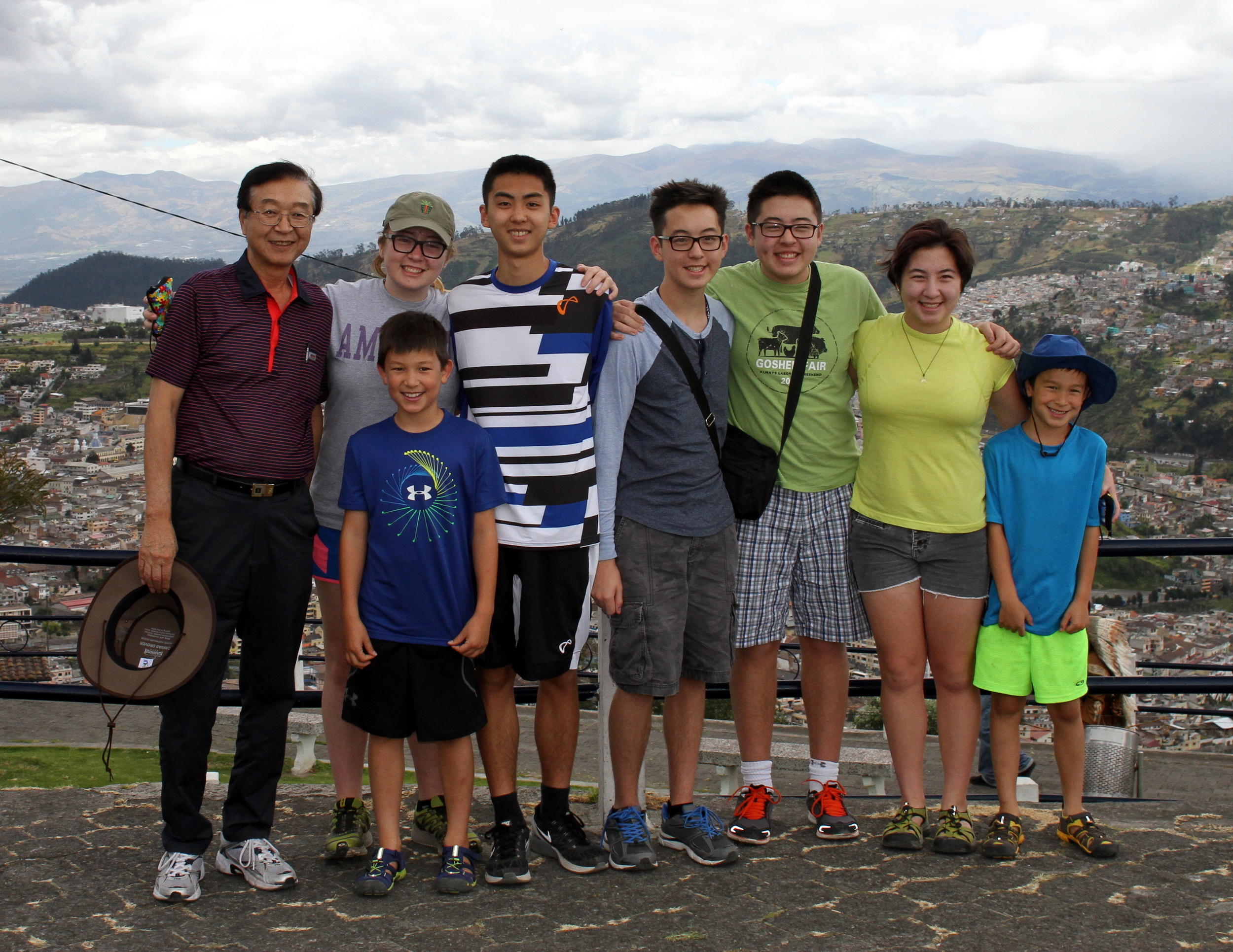 With his seven grandchildren in Ecuador, 2015