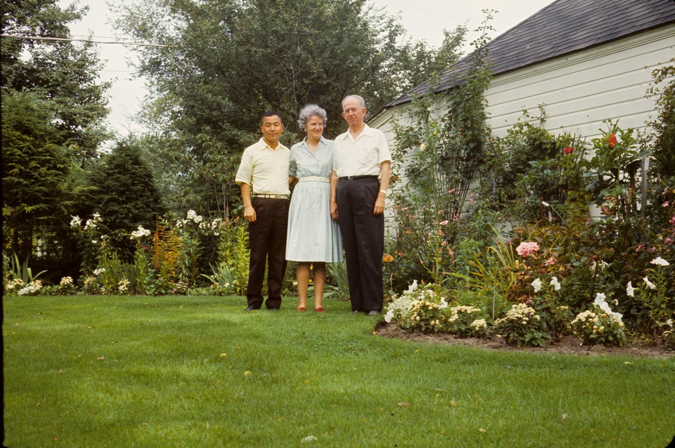 With the Purdy’s of Grosse Pointe, MI, who hosted him during his Rotary Club tour of the U.S., 1964