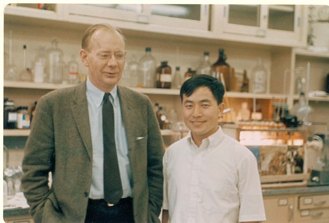 With Walter Kauzmann, his thesis advisor at Princeton, 1968