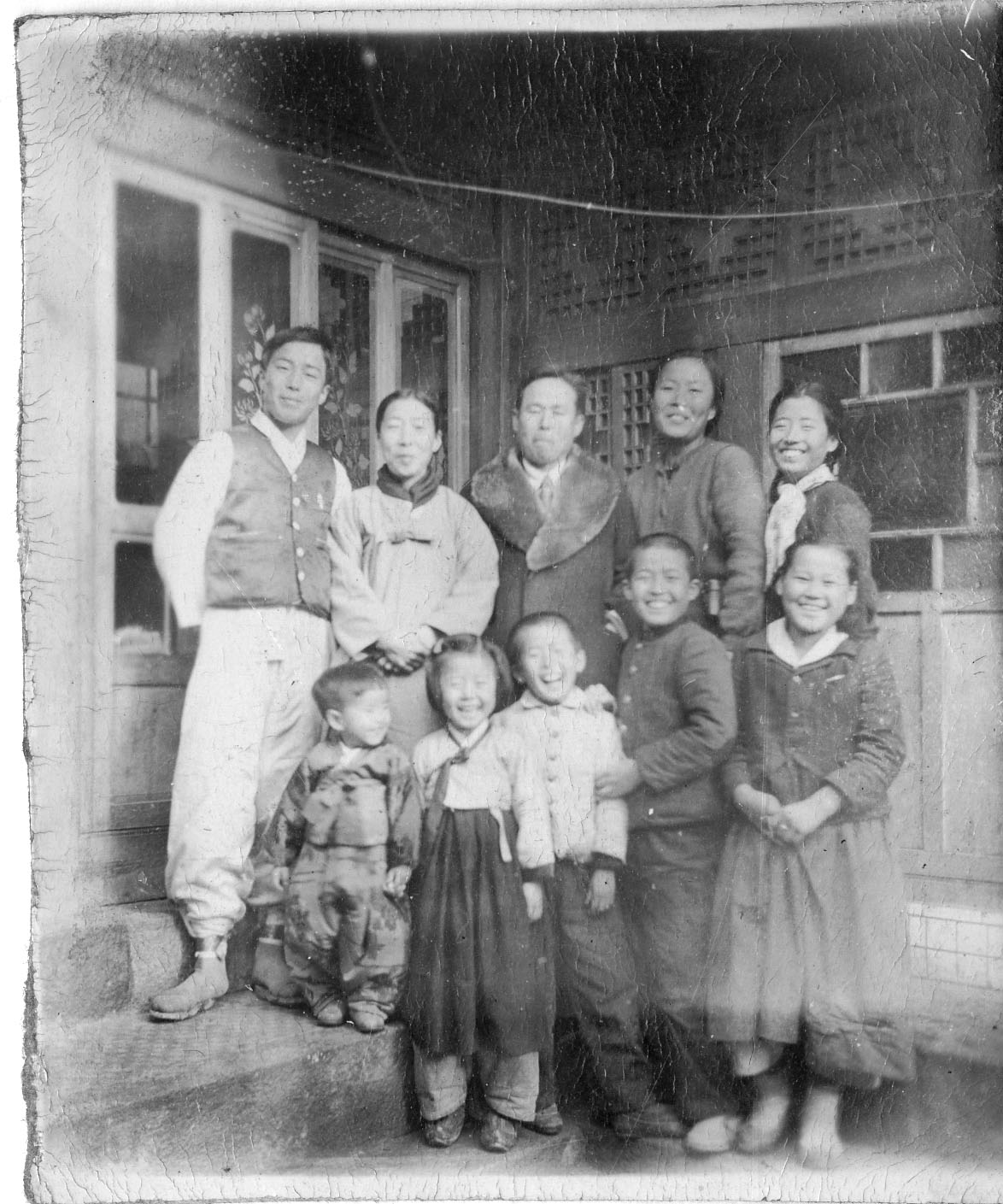 With his family in Seoul, circa 1952