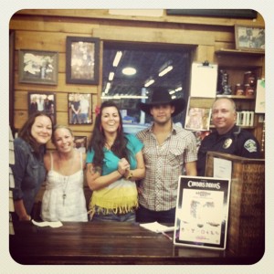 Lacé (far left) and the Allens Boots crew on South Congress Ave.