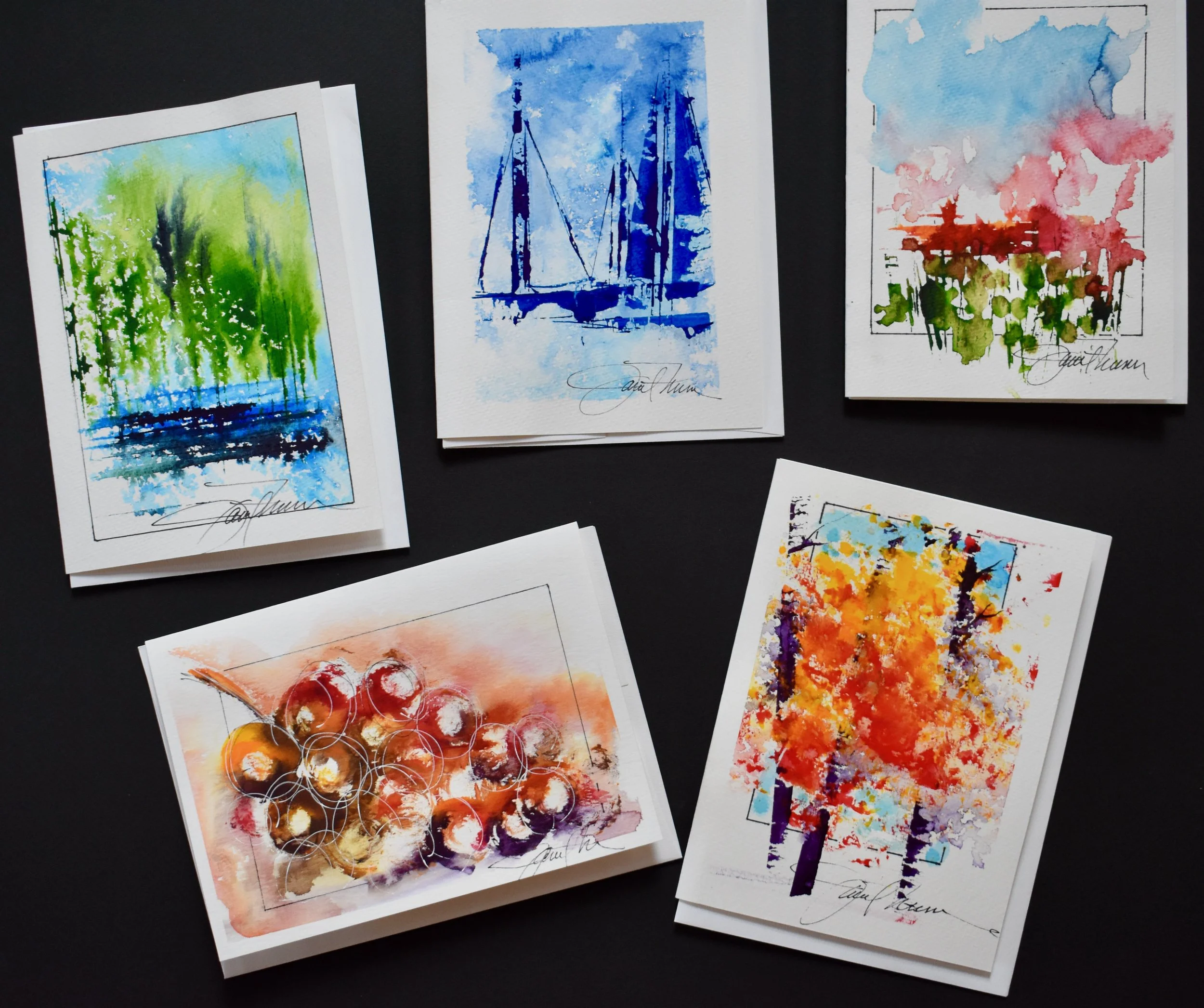 Painting Note Cards at the Foothills Art Center Friday, November 17, 10 to 4.