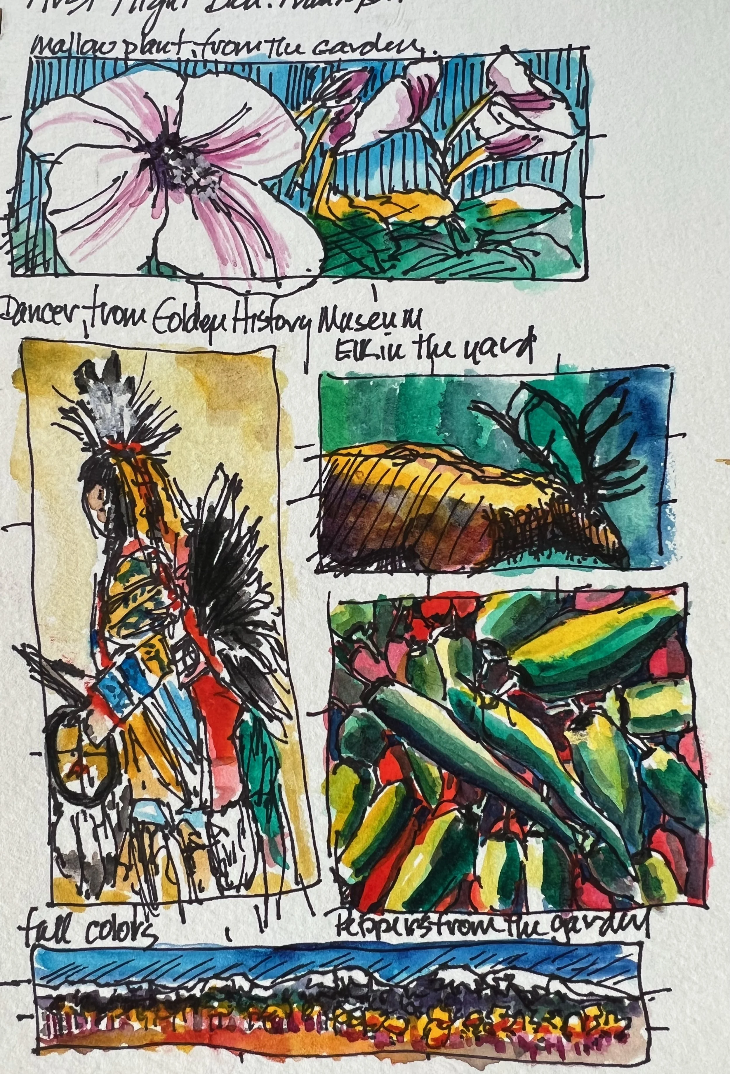 Sketching and Painting Outside at the Arvada Center, July 26, and 27, 2024